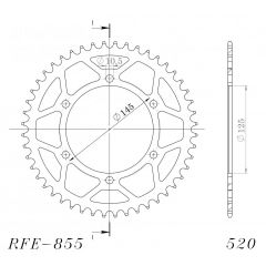 Supersprox Staal achtertandwiel 45T, ( Zwart), 520