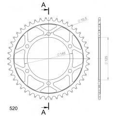 Supersprox Staal achtertandwiel 46T, ( Zwart), 520