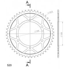 Supersprox Staal achtertandwiel 48T, ( Zwart), 520