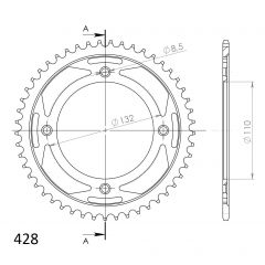 Supersprox Staal achtertandwiel 49T, ( Zwart), 428