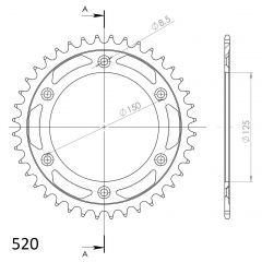 Supersprox Staal achtertandwiel 40T, ( Zwart), 520