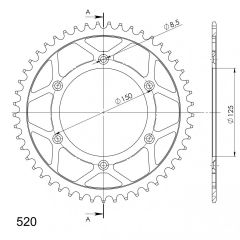 Supersprox Staal achtertandwiel 49T, ( Zwart), 520