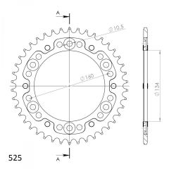 Supersprox Stealth Alu/Staal achtertandwiel 41T, GOLD, 525