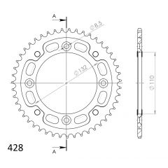 Supersprox Stealth Alu/Staal achtertandwiel 46T, ( Zwart), 428