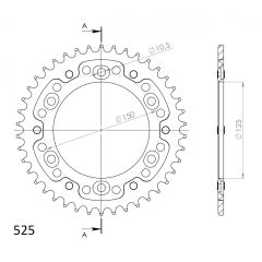 Supersprox Stealth Alu/Staal achtertandwiel 42T, ORANGE, 525