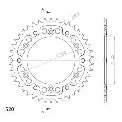 Supersprox Stealth Alu/Staal achtertandwiel 42T, ORANGE, 520