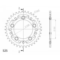 Supersprox Stealth Alu/Staal achtertandwiel 37T, GOLD, 525